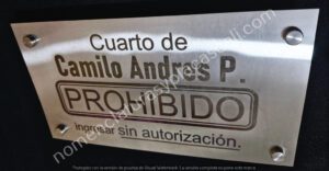 placa para puerta Prohibido ingresar acero placa para puerta Prohibido ingresar acero