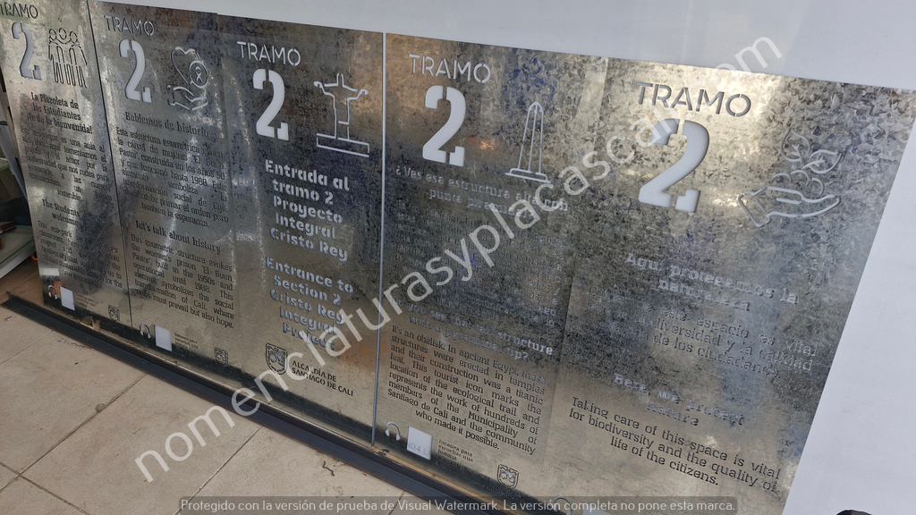 Aviso en acero cali3 Aviso en acero cali3